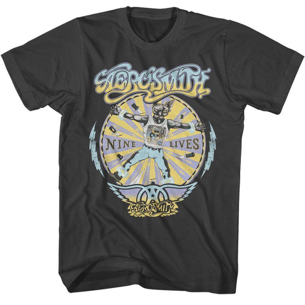 Aerosmith Nine Lives Recolor Smoke Adult T Shirt